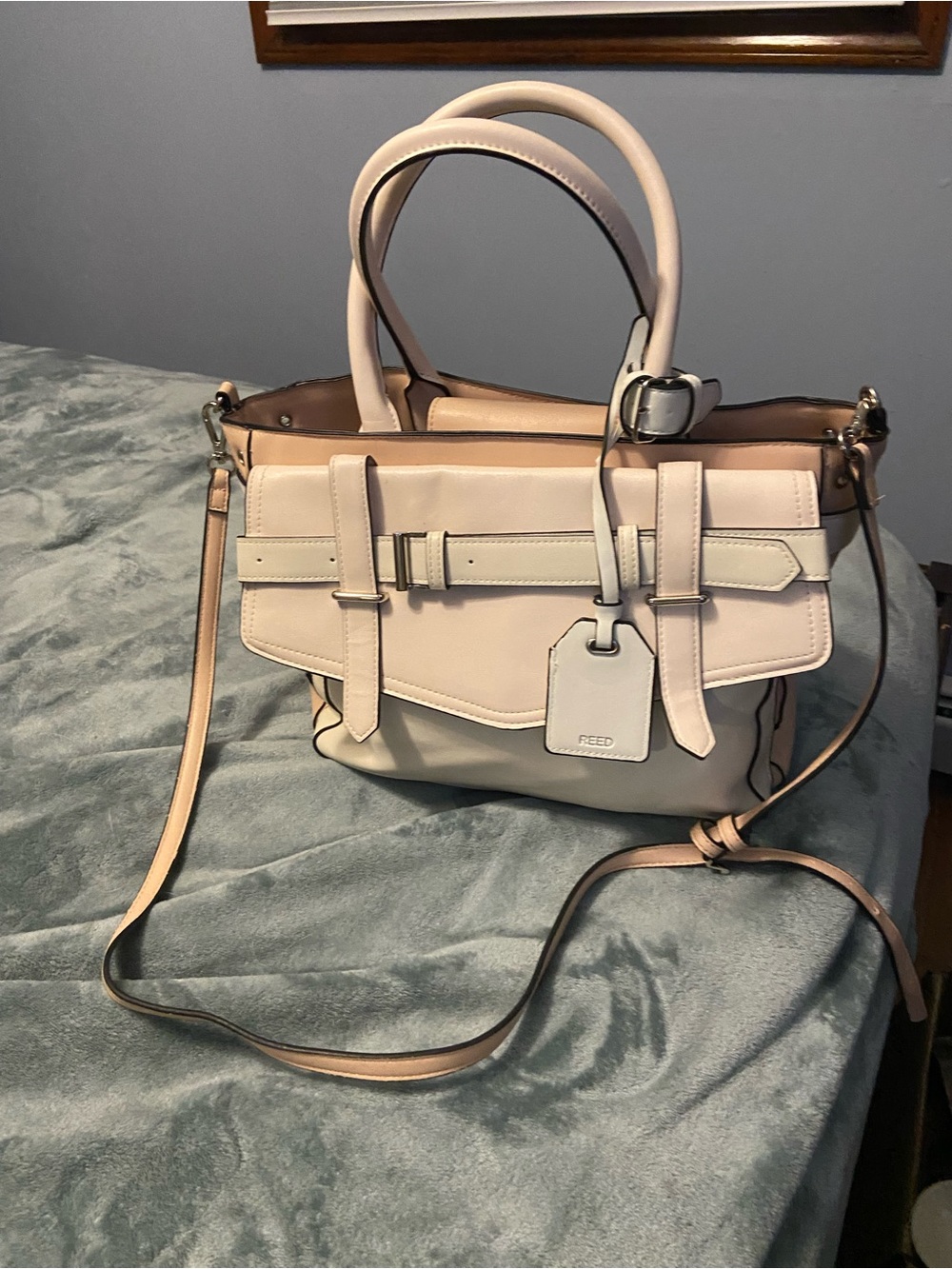 Reed Krakoff Cream and Blush Leather Shoulder Satchel
